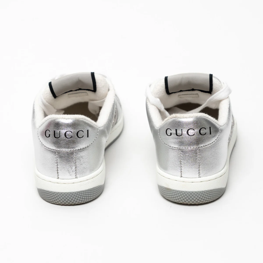 Gucci White Screener GG Sneakers-thumb-4
