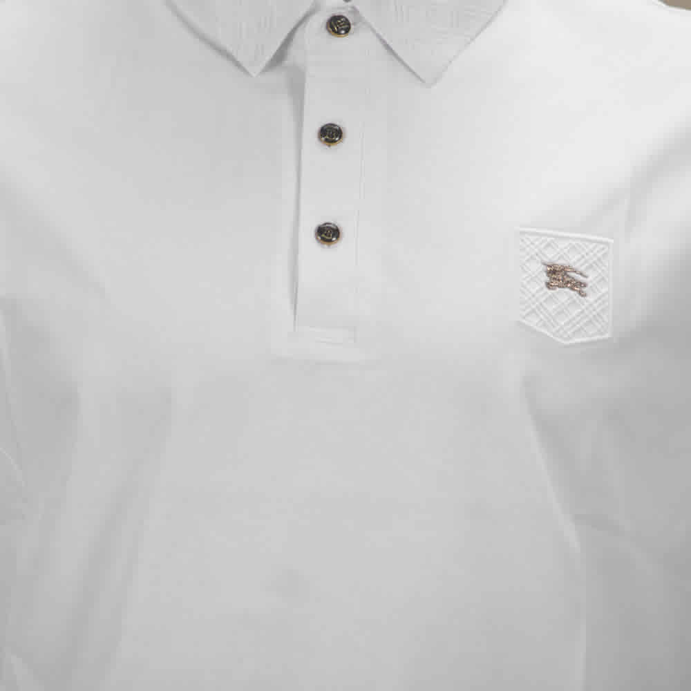 Burberry White Premium Quality Polo Tees-4