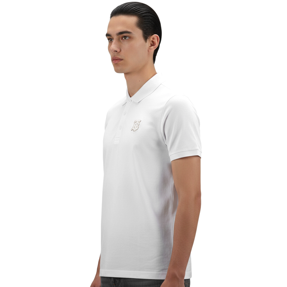 White Burberry Blue Premium Quality Polo Tees