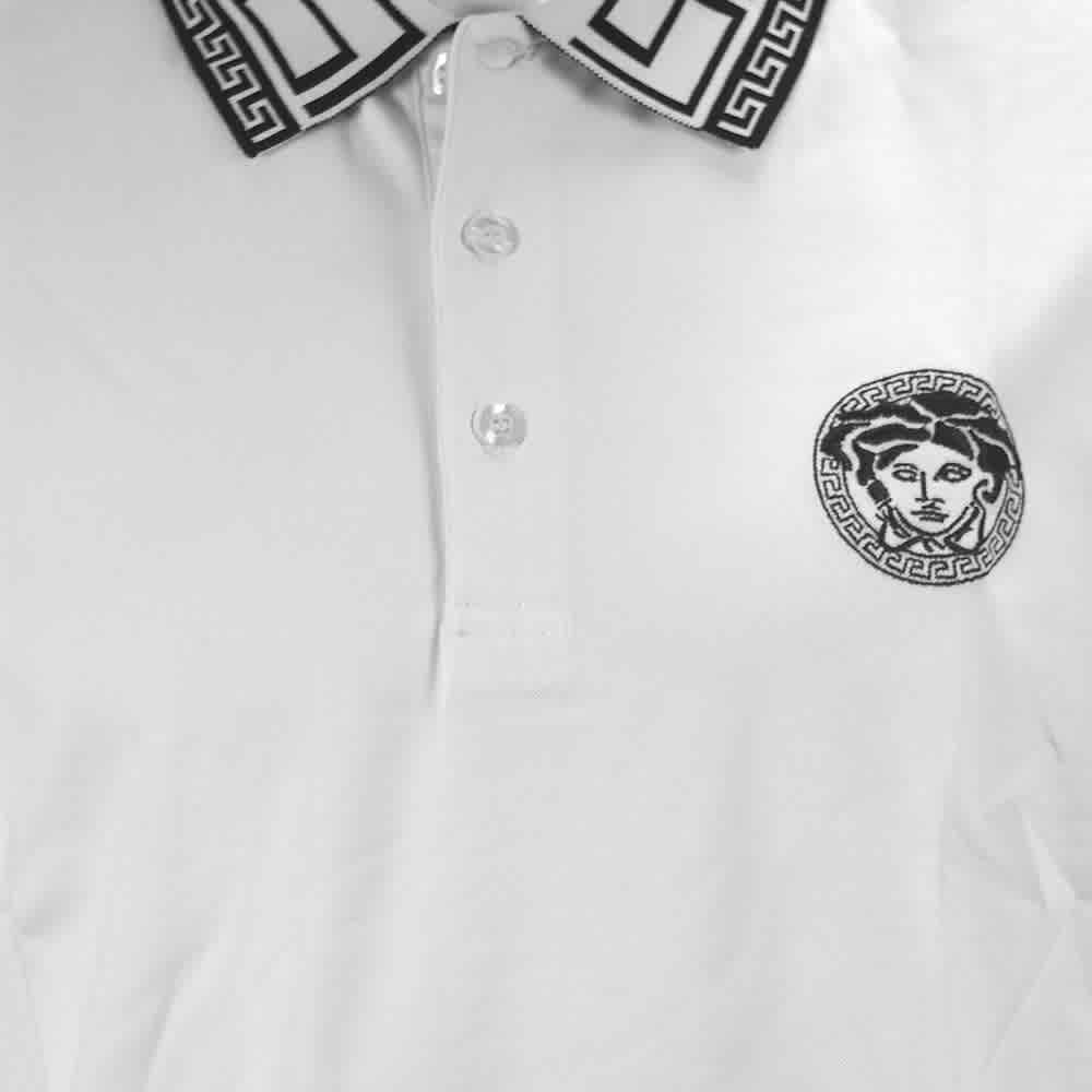 Versace Embroidered logo White Premium Polo T-shirt-3