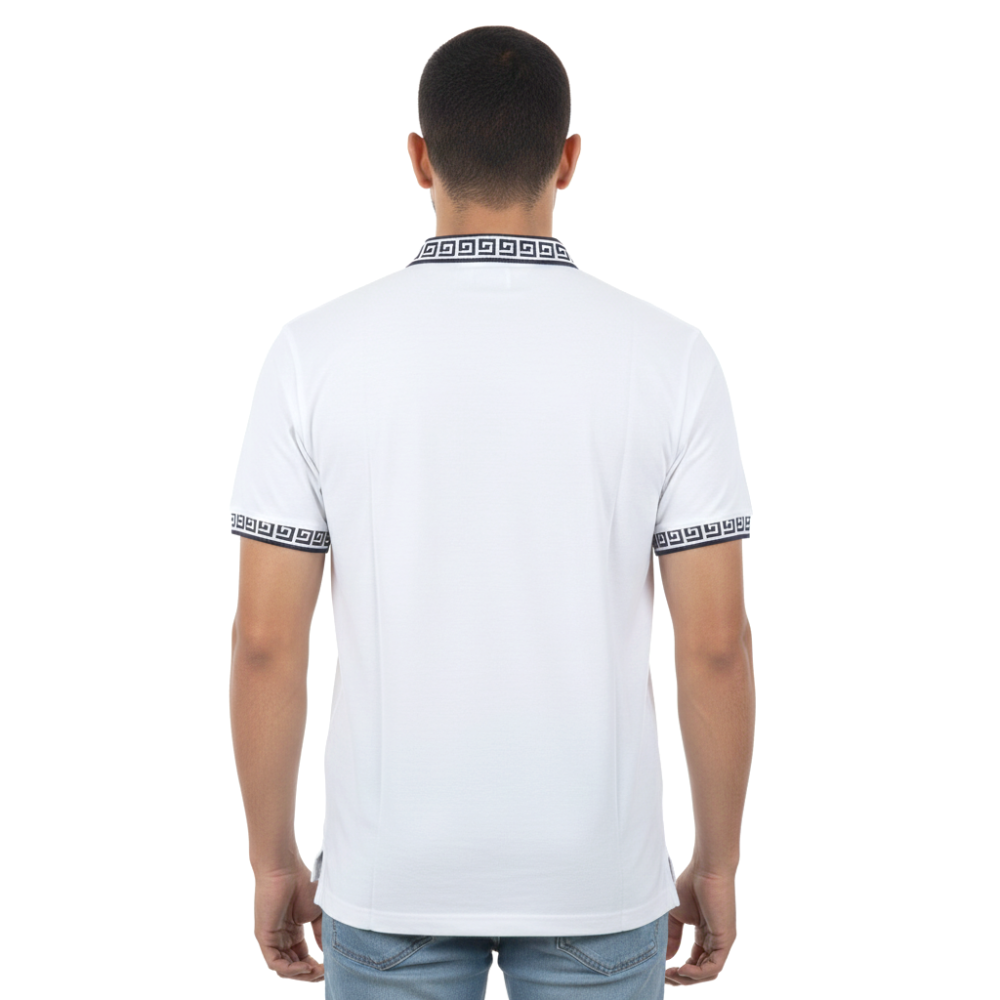 Versace Embroidered logo White Premium Polo T-shirt-2