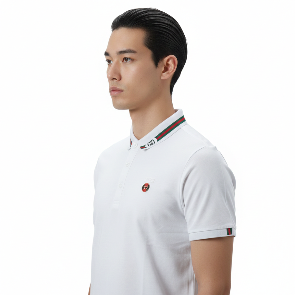 Gucci White Premium Quality Polo T-shirt-thumb-3