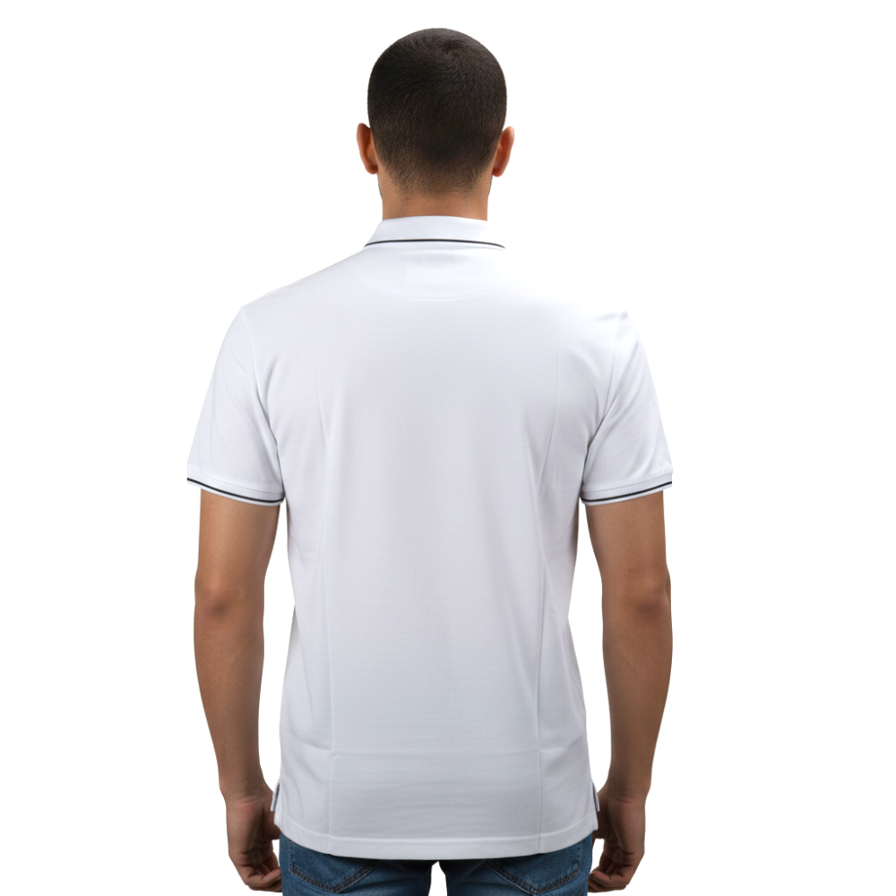 Giorgio Armani Embroidered logo White Polo T-shirt-thumb-2