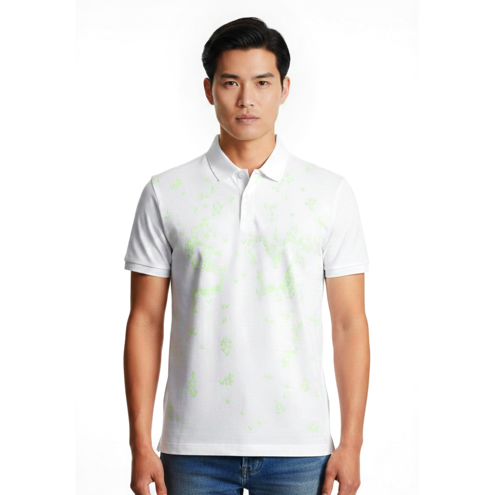 White Louis Vuitton Brown Premium Quality Polo Tees