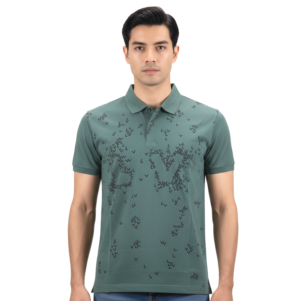 Green Louis Vuitton Brown Premium Quality Polo Tees