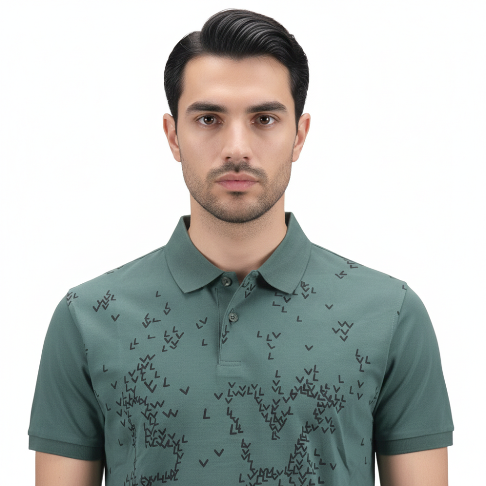 Louis Vuitton Green Premium Quality Polo Tees-thumb-3