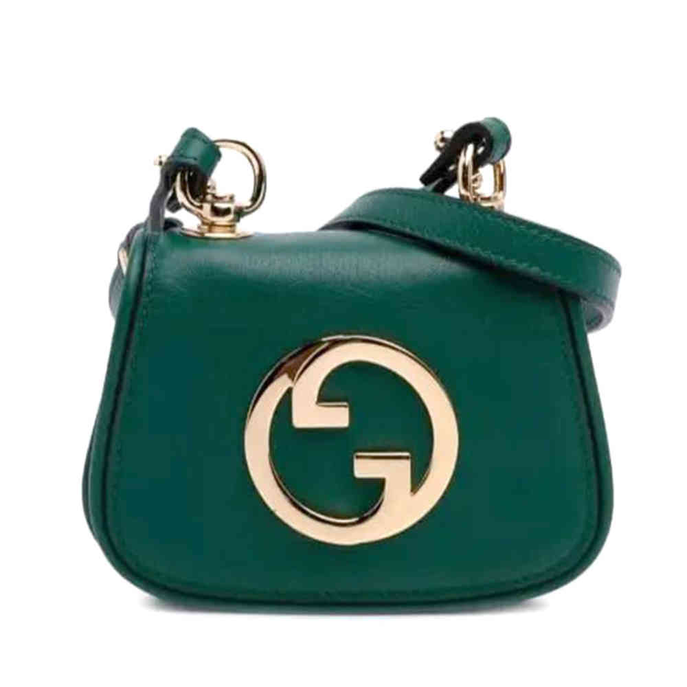 Green Gucci Blondie Nano Black Mini Crossbody Bag