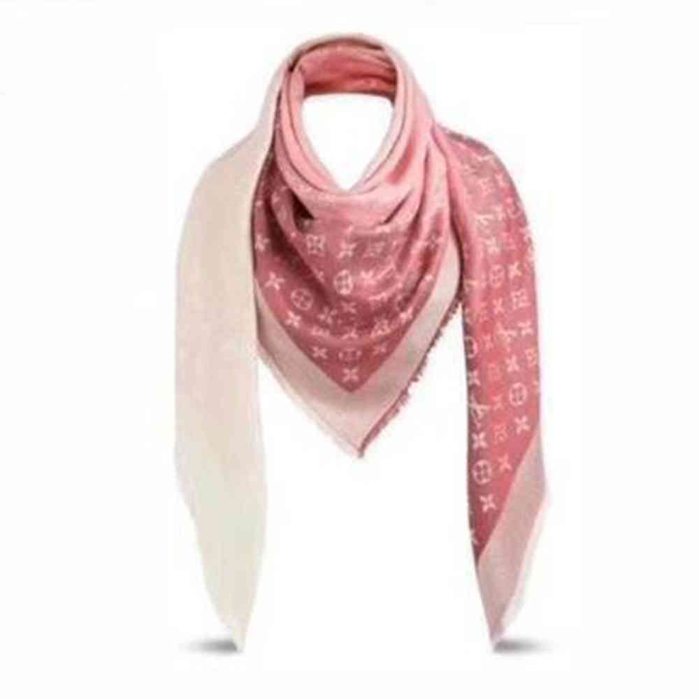 Pink Louis Vuitton Black & Blue Semi Wollen Monogram Gradient Shawl