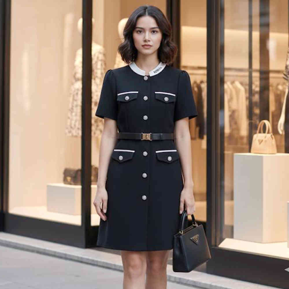 Black Prada White Premium Quality Dress
