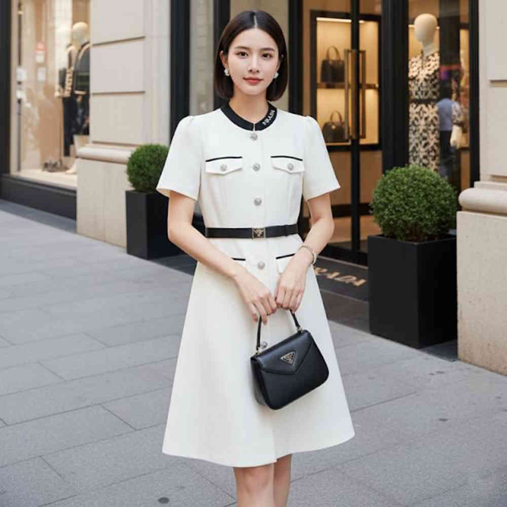 Prada White Premium Quality Dress-thumb-0