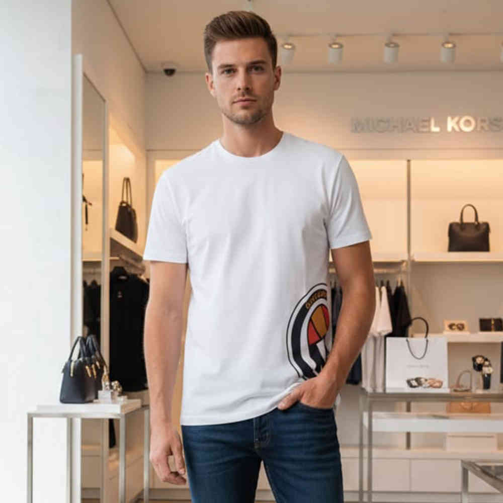 White Michael Kors Black Premium Round Neck T-shirt