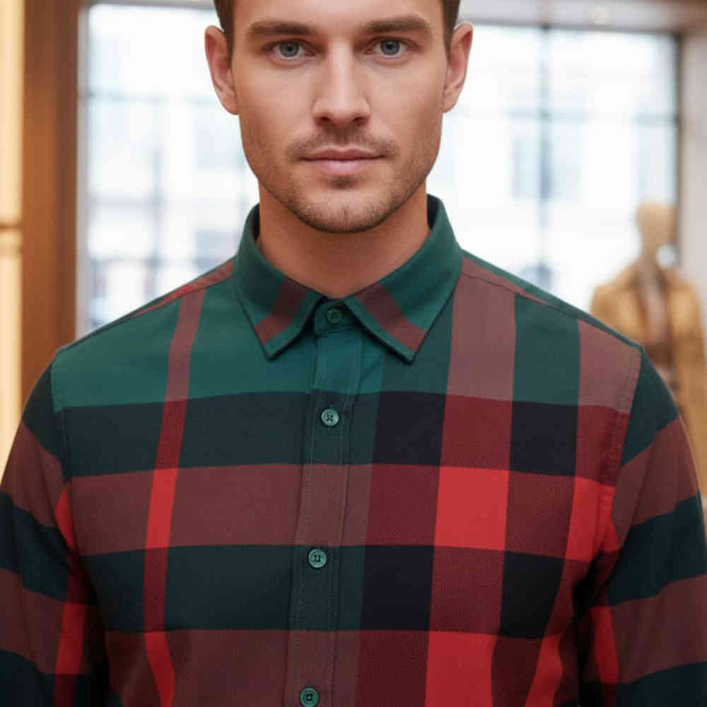 Green Burberry Blue & Green Premium Quality Shirt