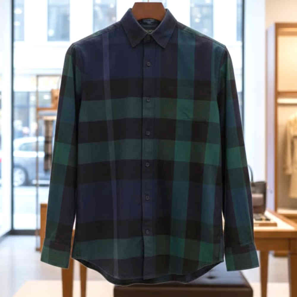 Burberry Blue & Green Premium Quality Shirt-1