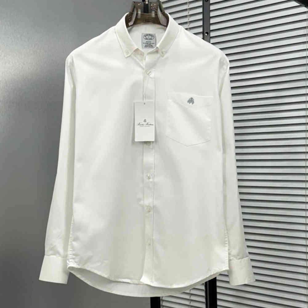 Brooks Brothers White Premium Cotton Shirt-thumb-0
