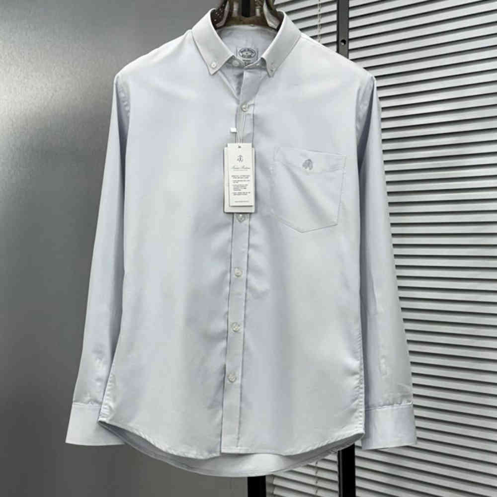 Grey Brooks Brothers Green Premium Cotton Shirt
