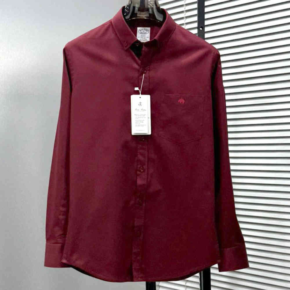 Wine Brooks Brothers Green Premium Cotton Shirt