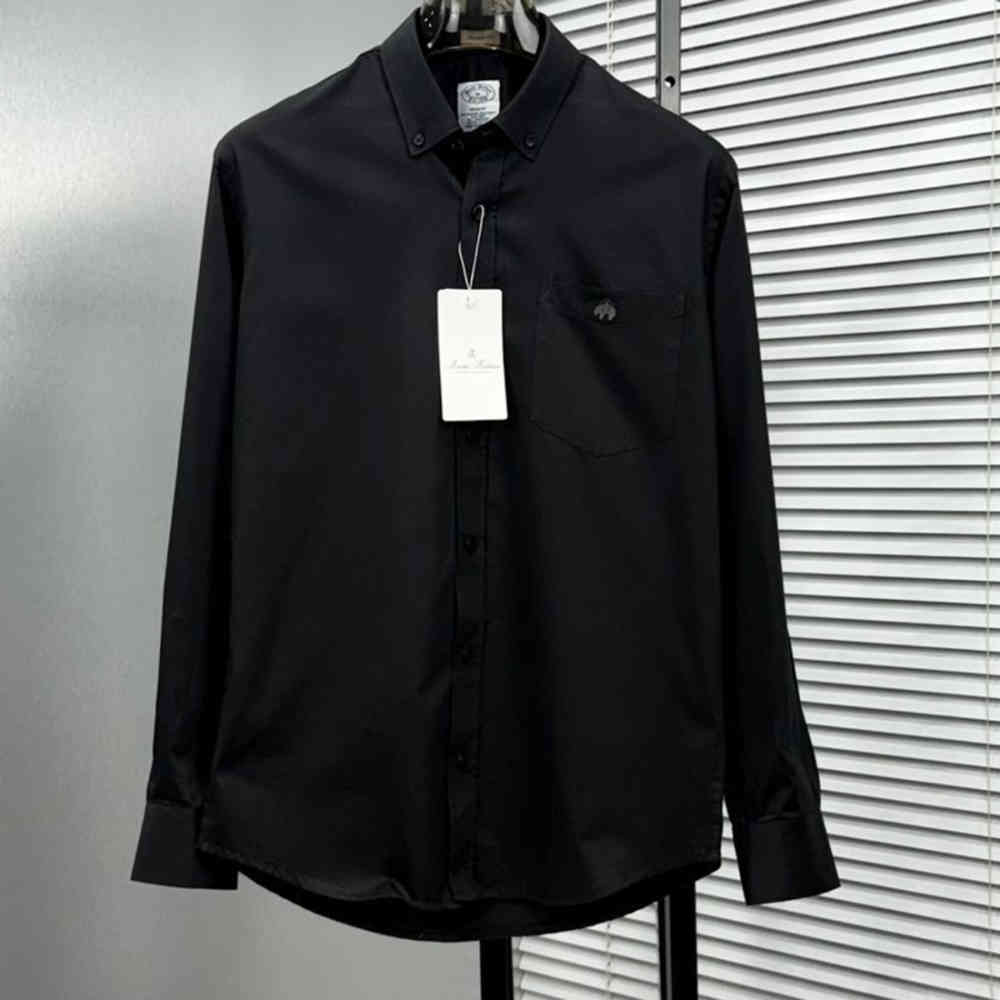 Black Brooks Brothers Green Premium Cotton Shirt