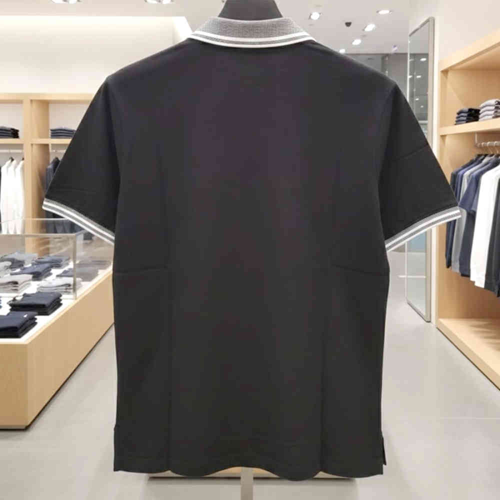 Emporio Armani Lycra Black Premium Collar T-shirt-2