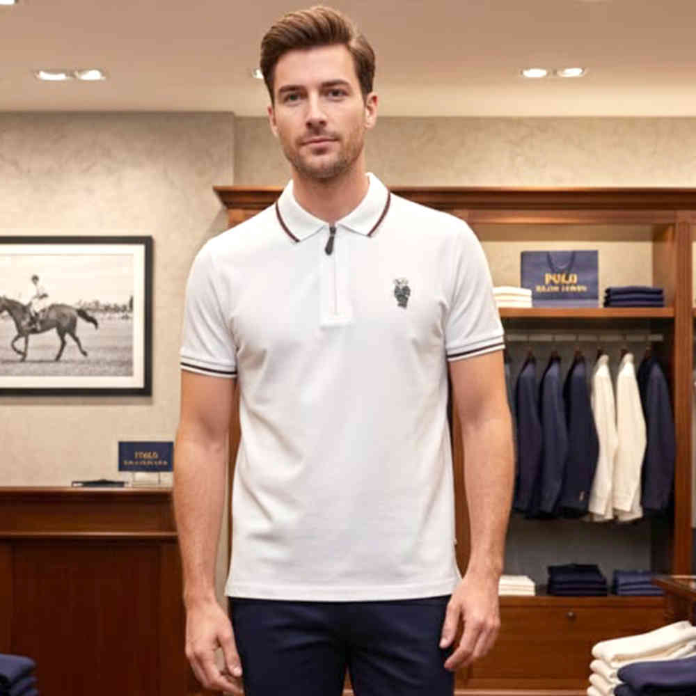 Ralph Lauren White Premium Collar T-shirt-3