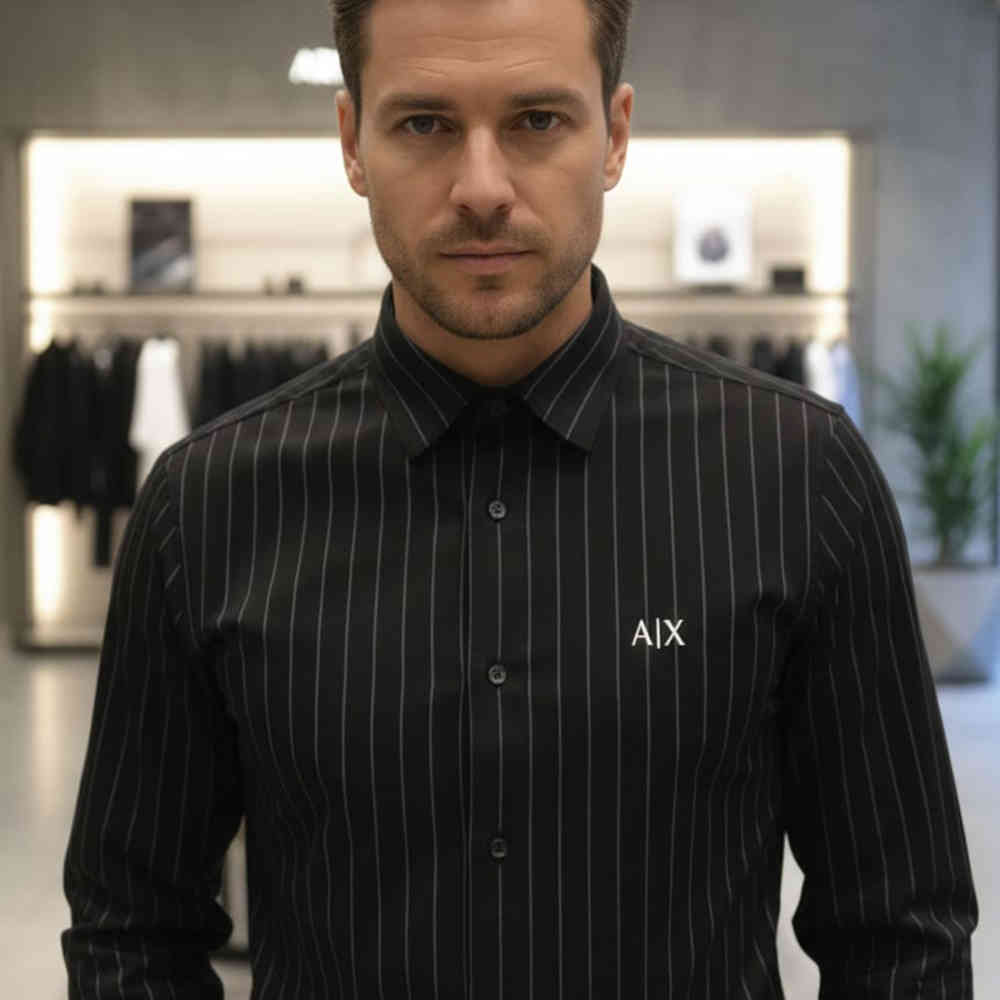 Black Armani Exchange White Premium Quality Shirt