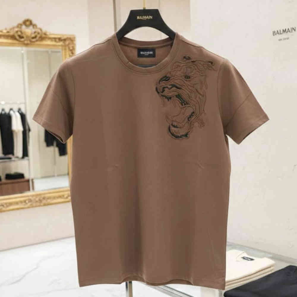 Balmain Clubwear Beige Premium Quality T-shirt-1