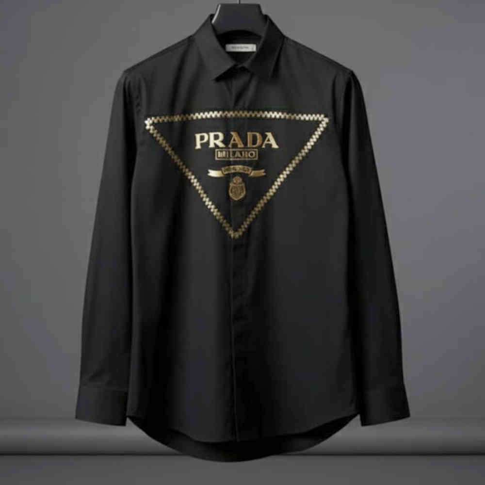 Prada Black Premium Quality Cotton Shirt-1