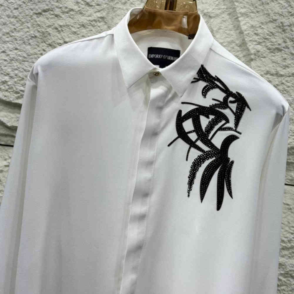 Emporio Armani White Premium Quality Cotton Shirt-thumb-1