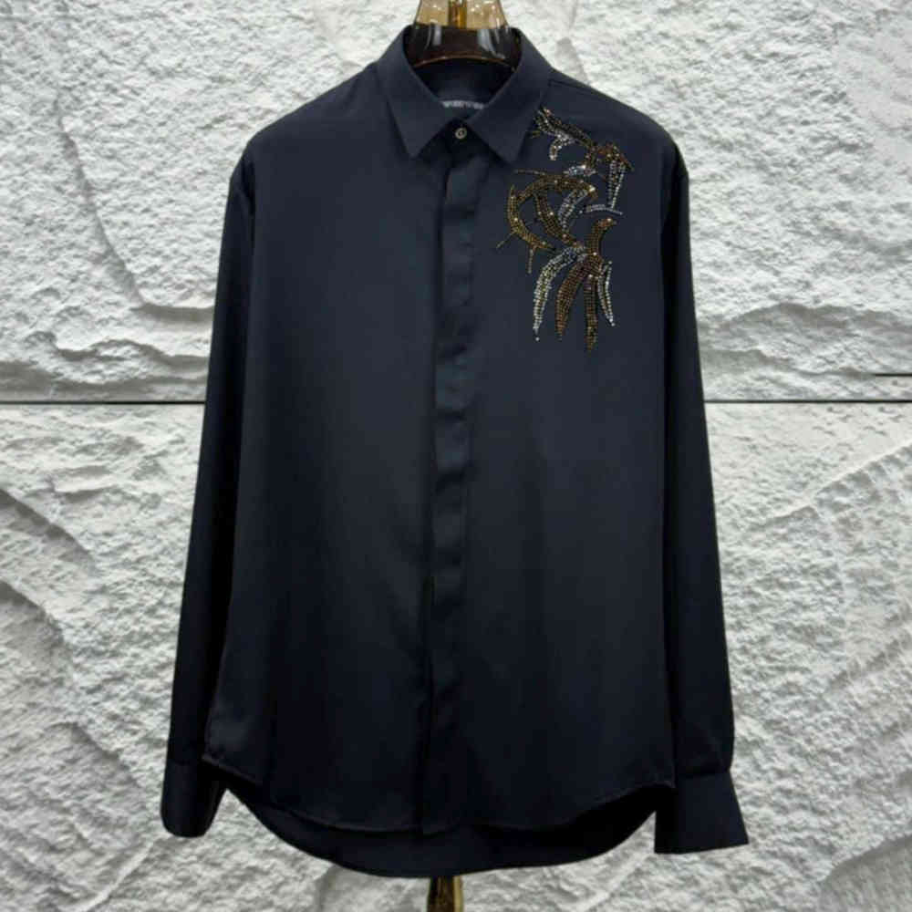 Emporio Armani Black Premium Quality Cotton Shirt-thumb-0