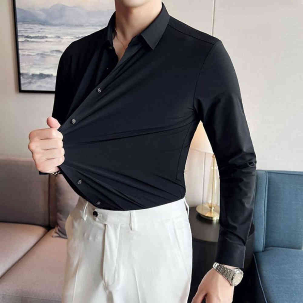 Emporio Armani Black Premium Quality Stretchable Shirt-1