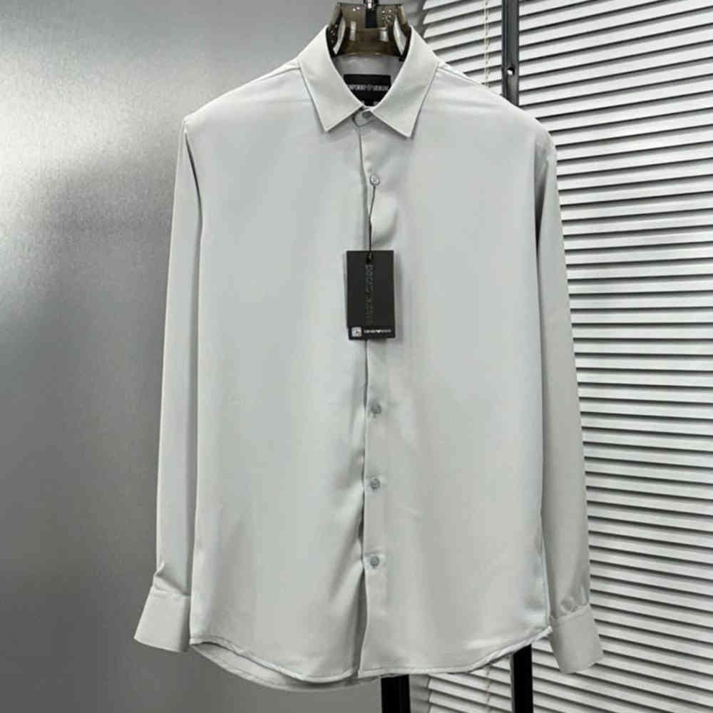 Grey Emporio Armani Purple Premium Quality Stretchable Shirt
