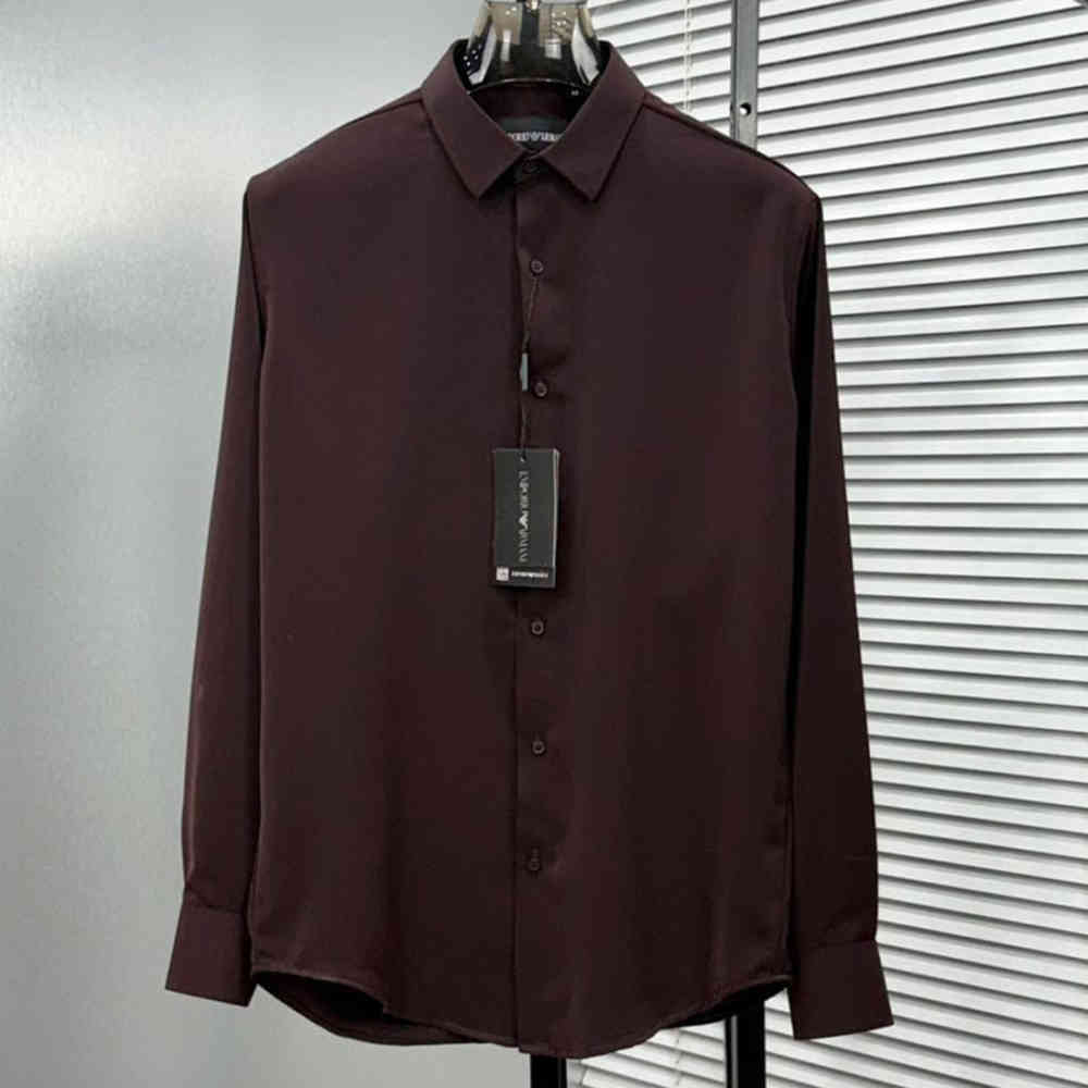 Wine Emporio Armani Purple Premium Quality Stretchable Shirt