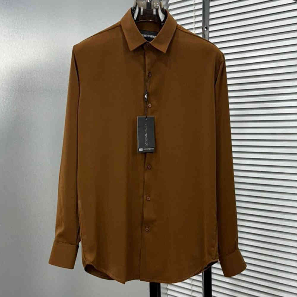 Brown Emporio Armani Purple Premium Quality Stretchable Shirt