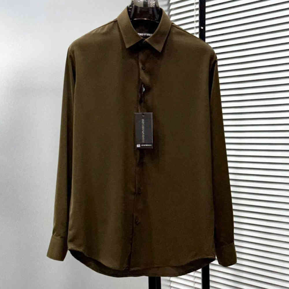 Dark Brown Emporio Armani Purple Premium Quality Stretchable Shirt