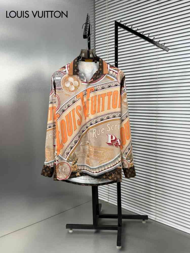 Orange Louis Vuitton Monogram Blue Premium Cotton Shirt