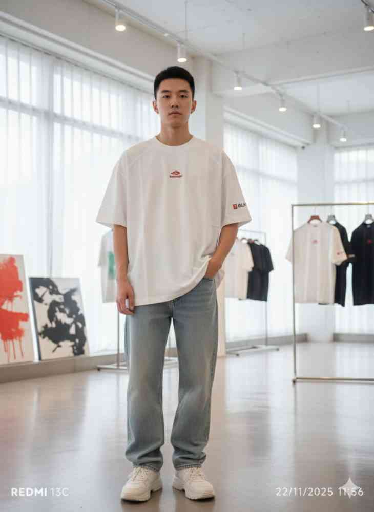 White Balenciaga Black Premium Quality Baggy Fit T-shirt