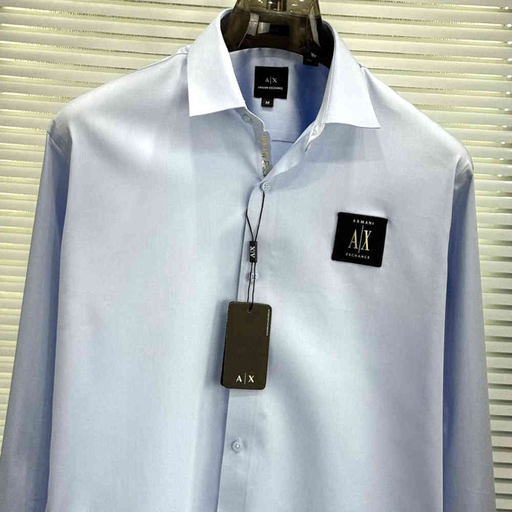 Sky Blue Armani Exchange Black Premium Quality Cotton Shirt