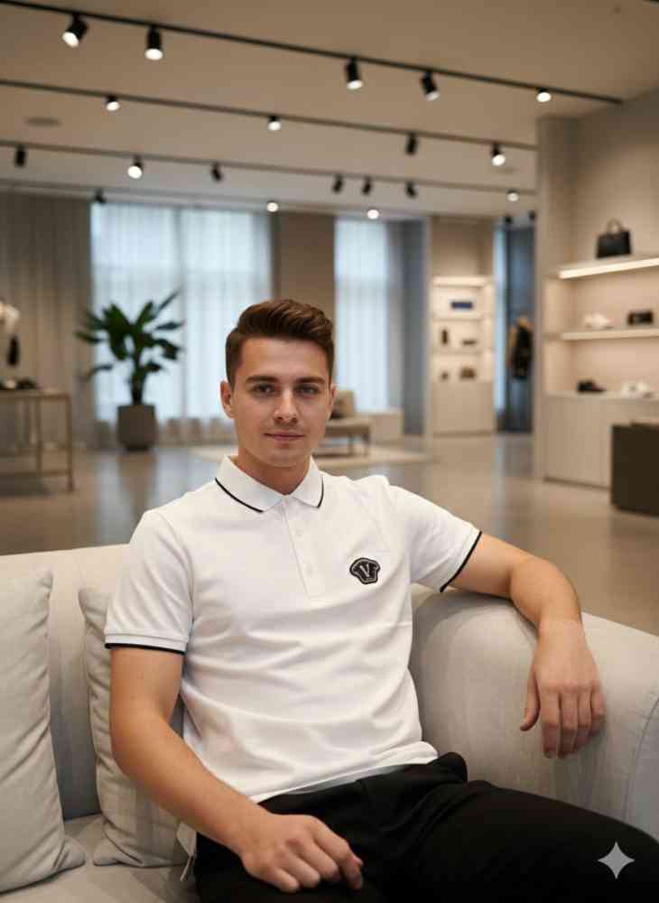 Versace White Premium Quality Polo T-shirt-1