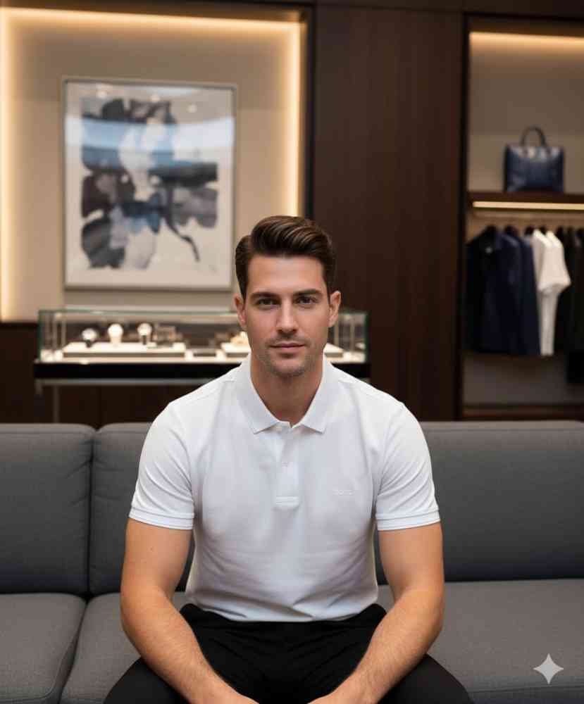 Hugo Boss White Premium Quality Polo Tees-1
