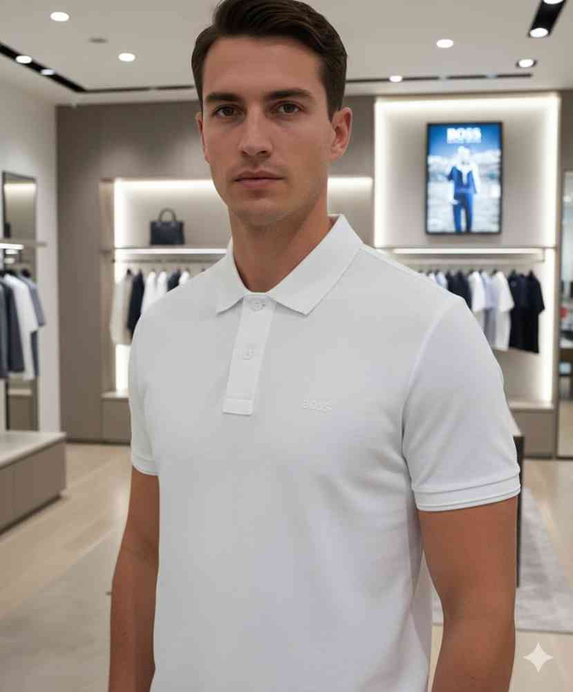 White Hugo Boss Black Premium Quality Polo Tees