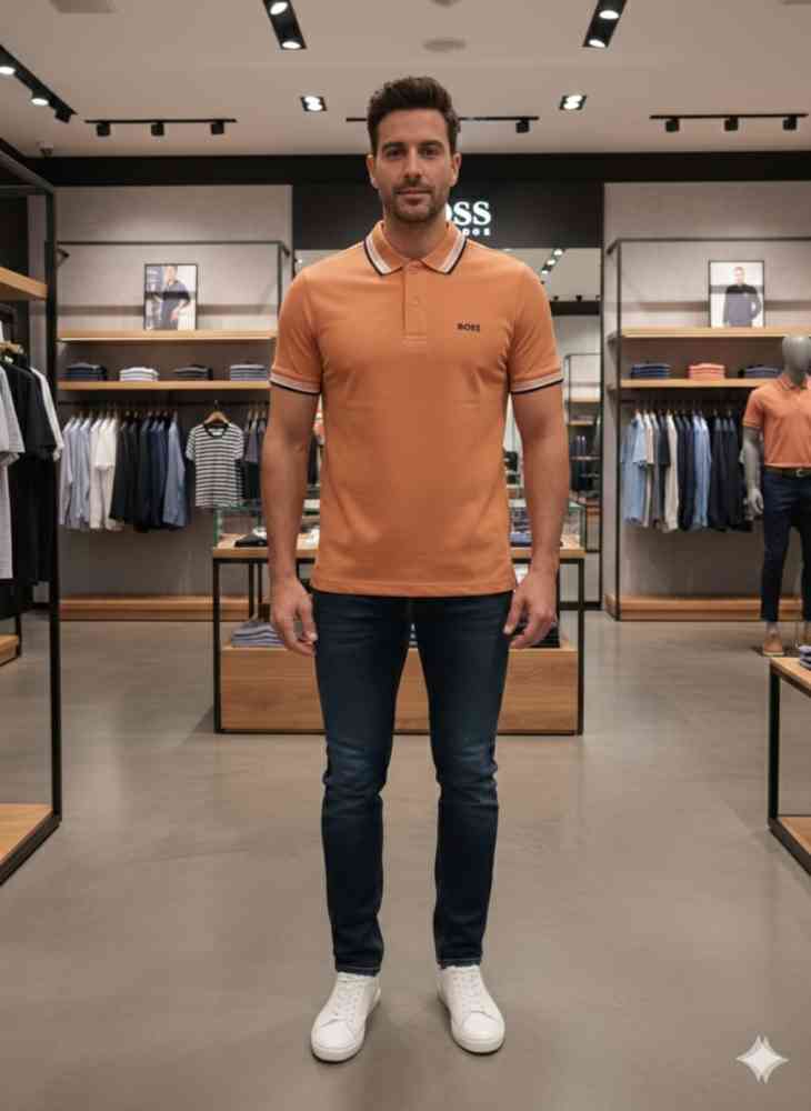 Orange Hugo Boss Dark Pink Premium Quality Tees