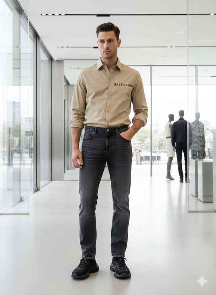 Balenciaga Brown Premium Quality Shirt-1