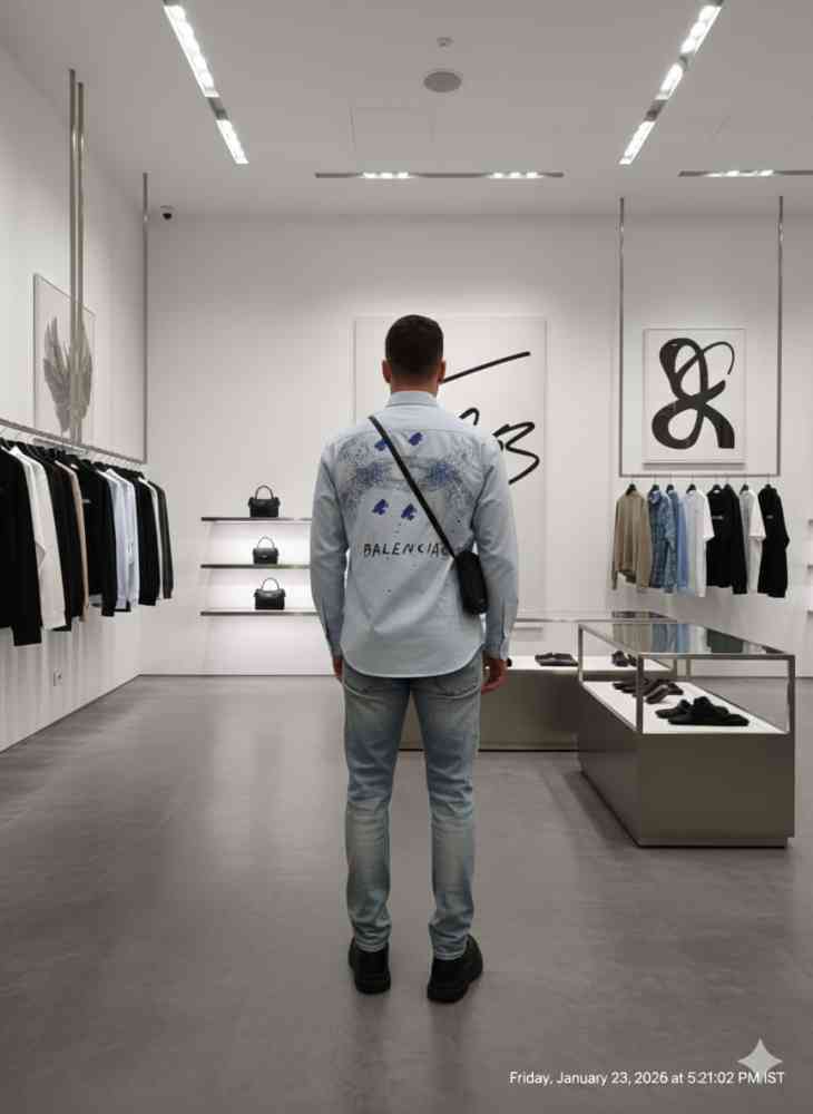 Balenciaga Skyblue Premium Quality Shirt-1