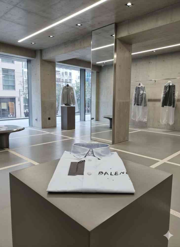 Balenciaga Skyblue Premium Quality Shirt-4