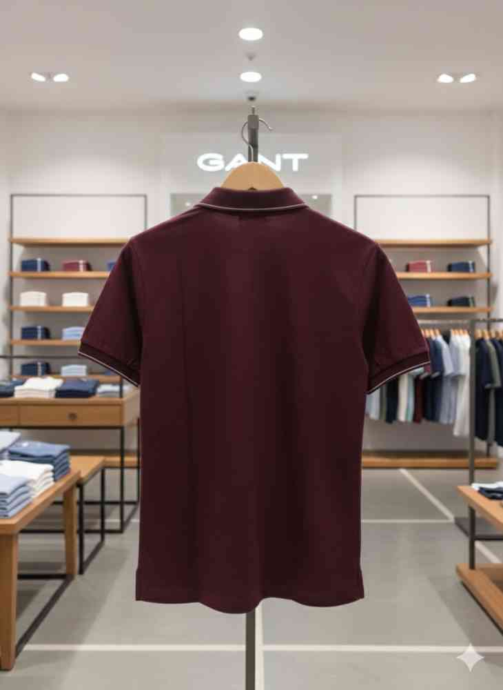 Gant Maroon Premium Quality T-shirt-thumb-2
