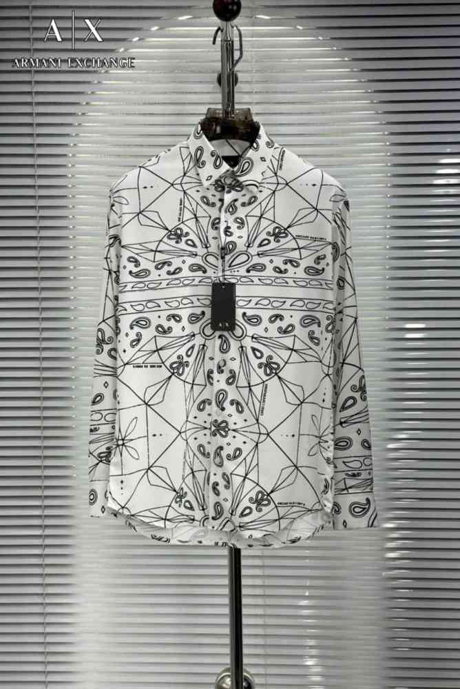 Armani Exchange White Premium Quality Cotton Shirt-thumb-0