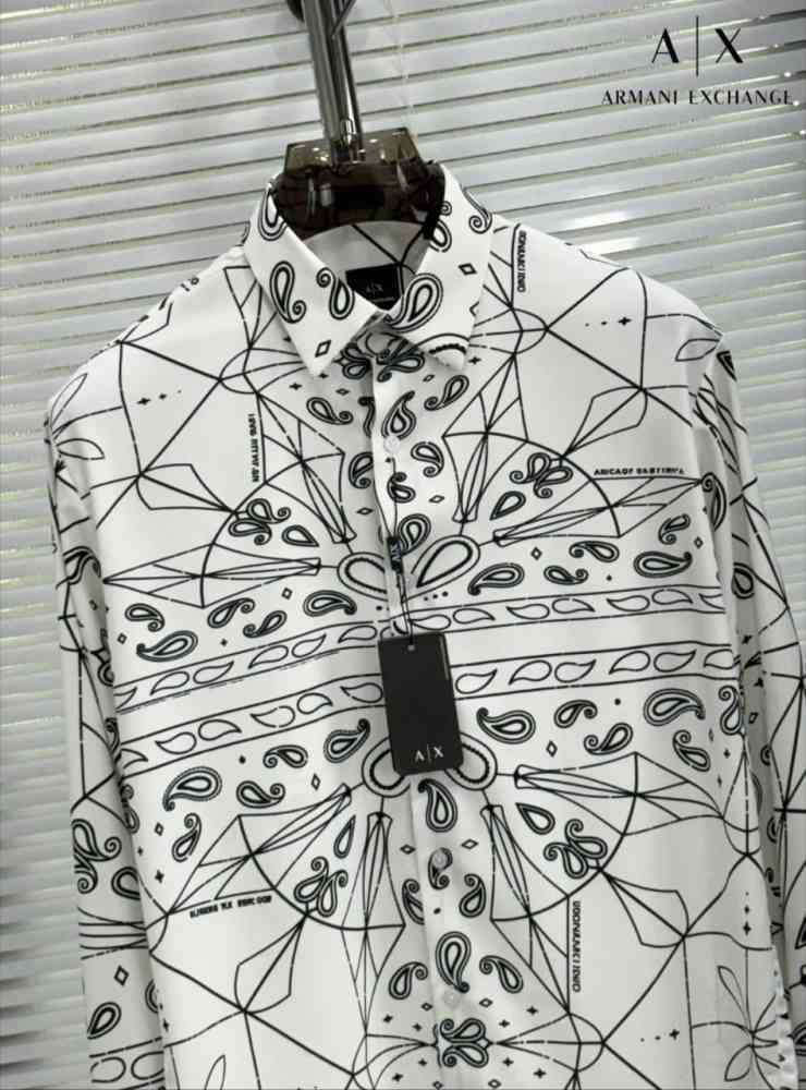 Armani Exchange White Premium Quality Cotton Shirt-thumb-1