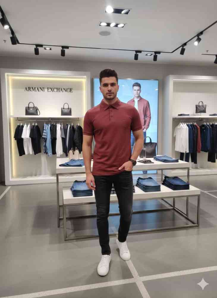 Armani Exchange Brown Premium Quality T-Shirt-thumb-1