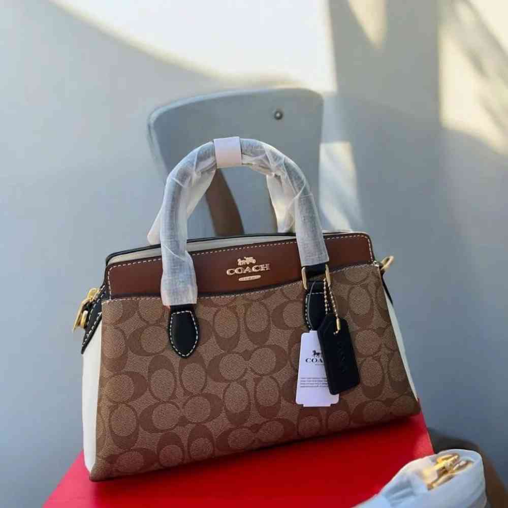 Coach C Logo Darcie Brown Hand Bag-thumb-0
