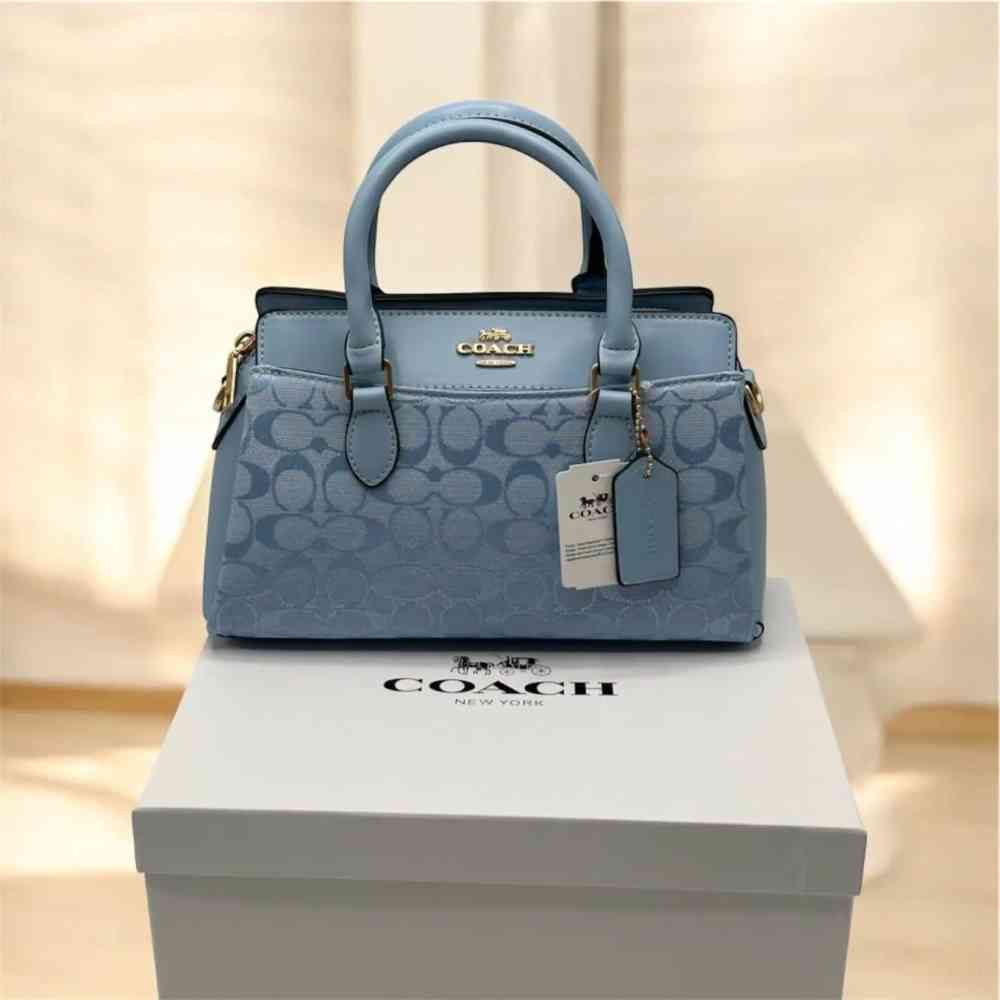 Skyblue Coach C Logo Darcie Dark Brown Hand Bag