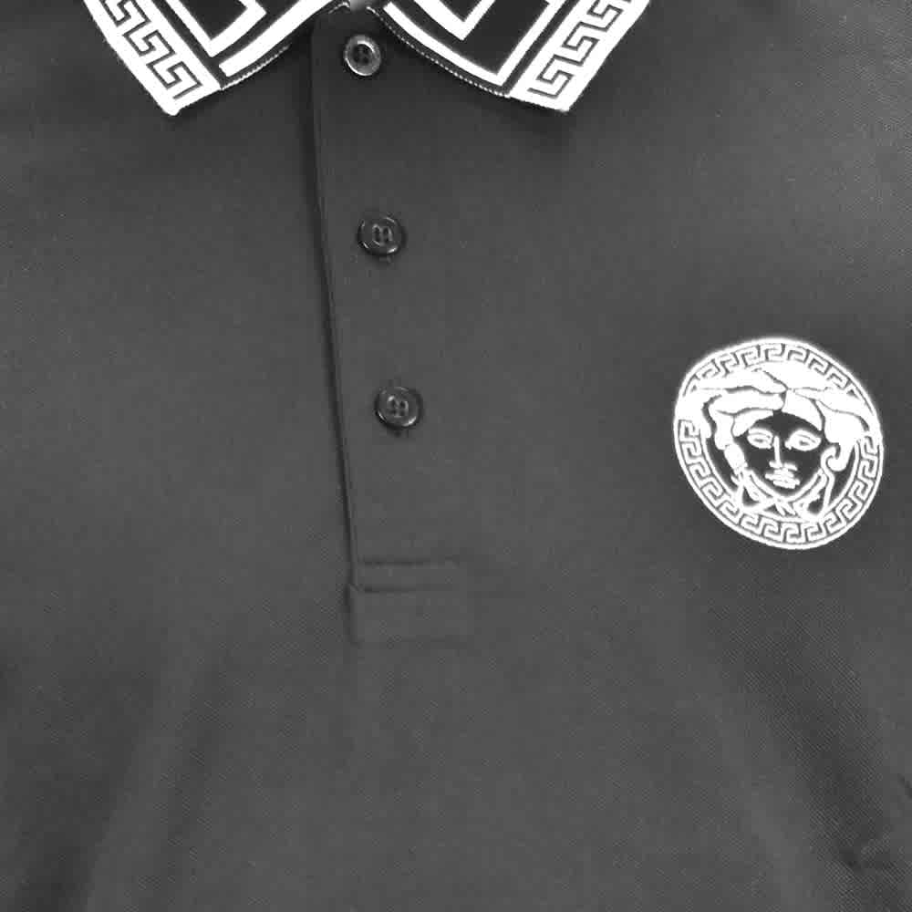 Versace Embroidered logo Black Premium Polo T-shirt-4